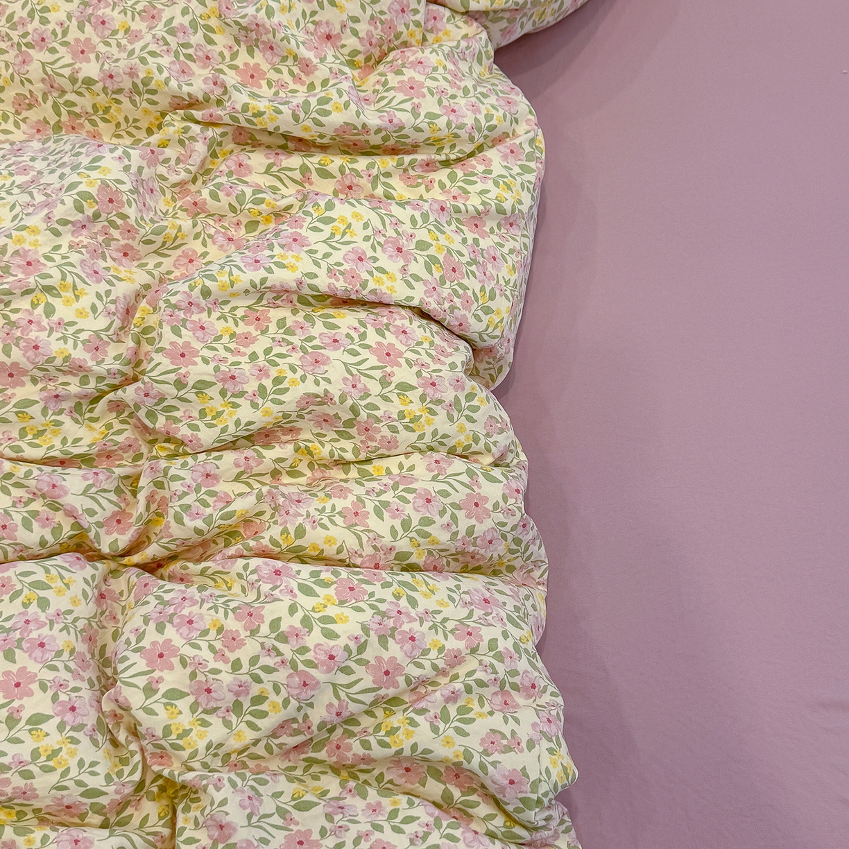 91家纺网 家纺一手货源 找家纺 竹合家纺 2025新款爆款韩国小布袋古法水洗云感四件套 初见芭蕾