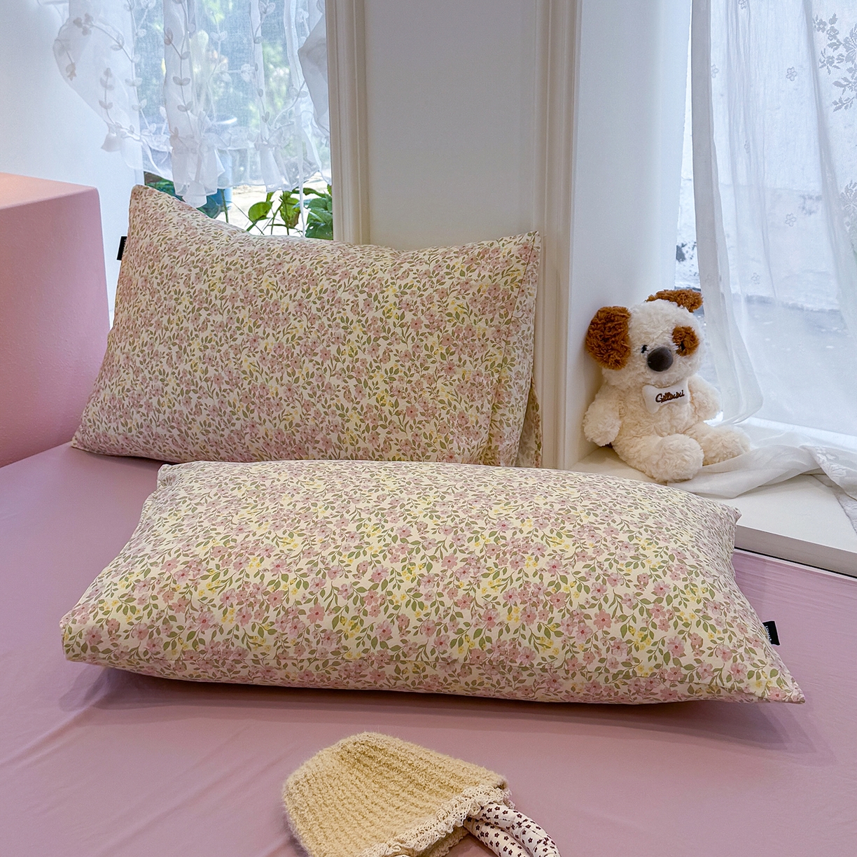 91家纺网 家纺一手货源 找家纺 竹合家纺 2025新款爆款韩国小布袋古法水洗云感四件套 初见芭蕾