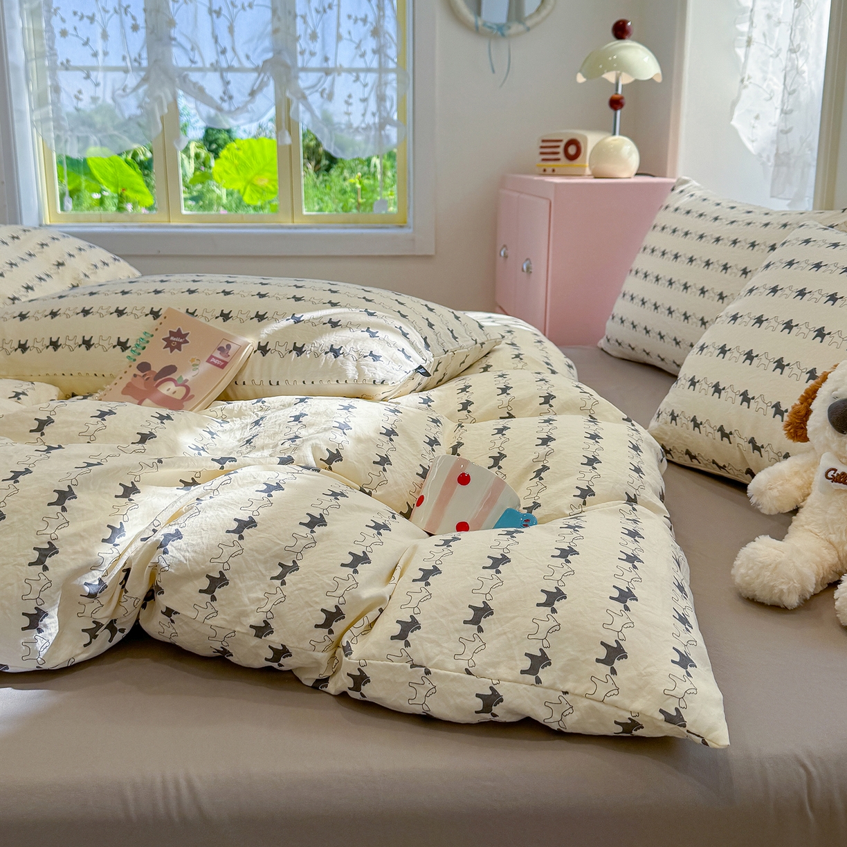 91家纺网 家纺一手货源 找家纺 竹合家纺 2025新款爆款韩国小布袋古法水洗云感四件套 爱马仕