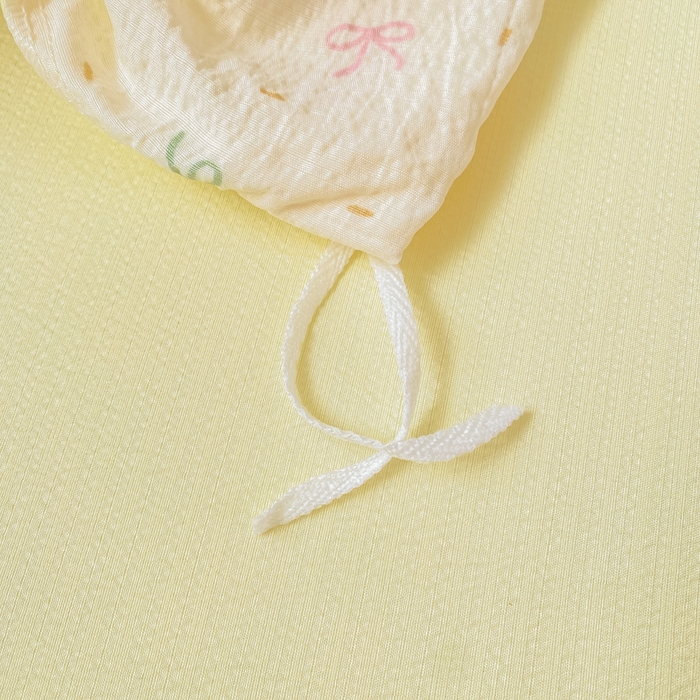 91家纺网 家纺一手货源 找家纺 朵朵家纺 2025新款云感提花双层纱印花四件套 奶油蝴蝶结