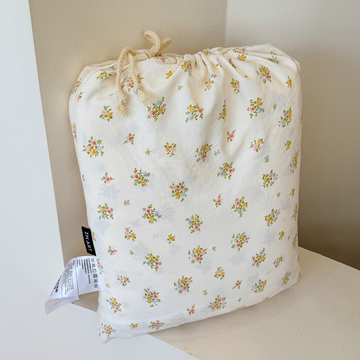 91家纺网 家纺一手货源 找家纺 竹合家纺 2025新款爆款韩国小布袋古法水洗云感四件套 知夏