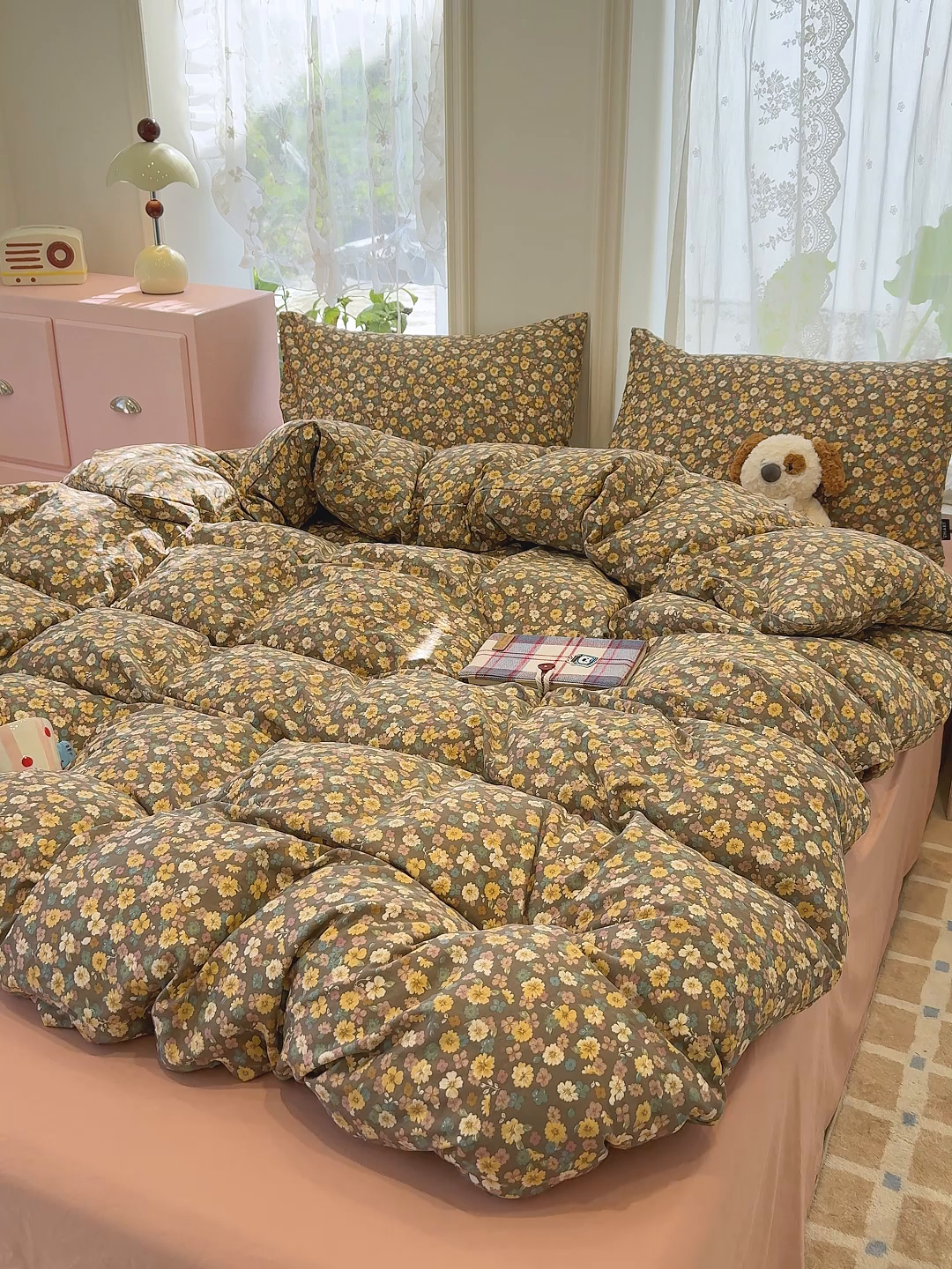 91家纺网 家纺一手货源 找家纺 竹合家纺 2025新款爆款韩国小布袋古法水洗云感四件套 稻花香