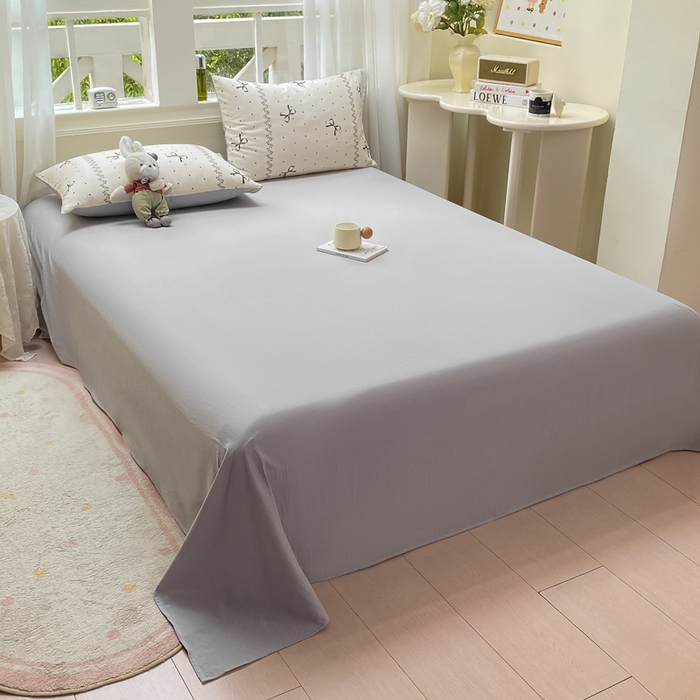 91家纺网 家纺一手货源 找家纺 朵朵家纺 2025新款云感提花双层纱印花四件套 法式蝴蝶结