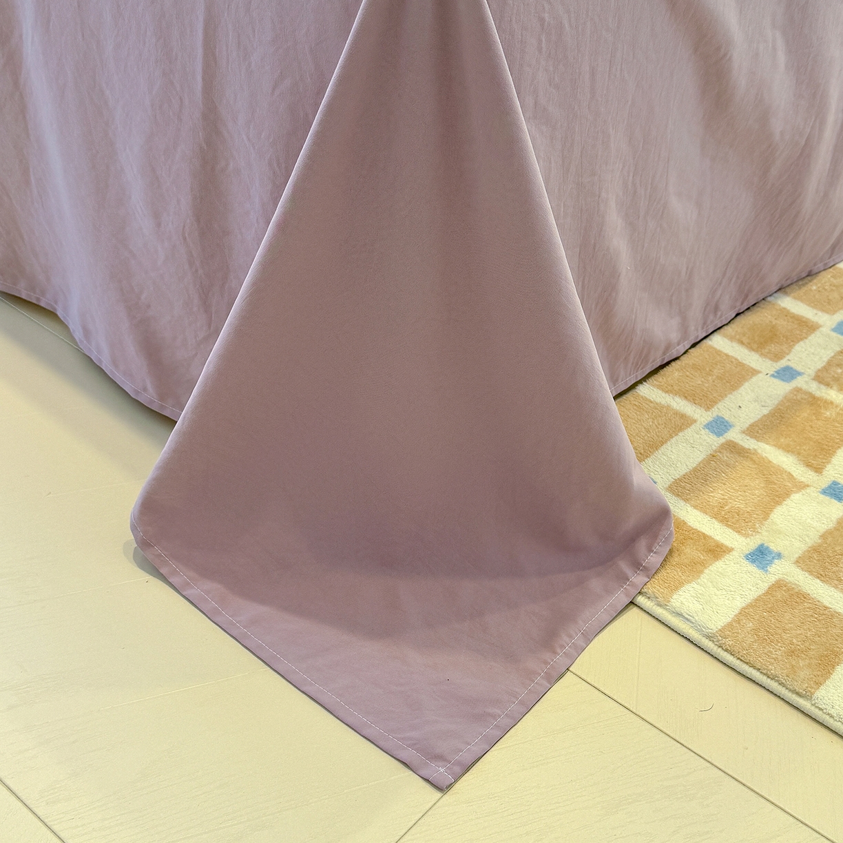 91家纺网 家纺一手货源 找家纺 竹合家纺 2025新款爆款韩国小布袋古法水洗云感四件套 花与兔