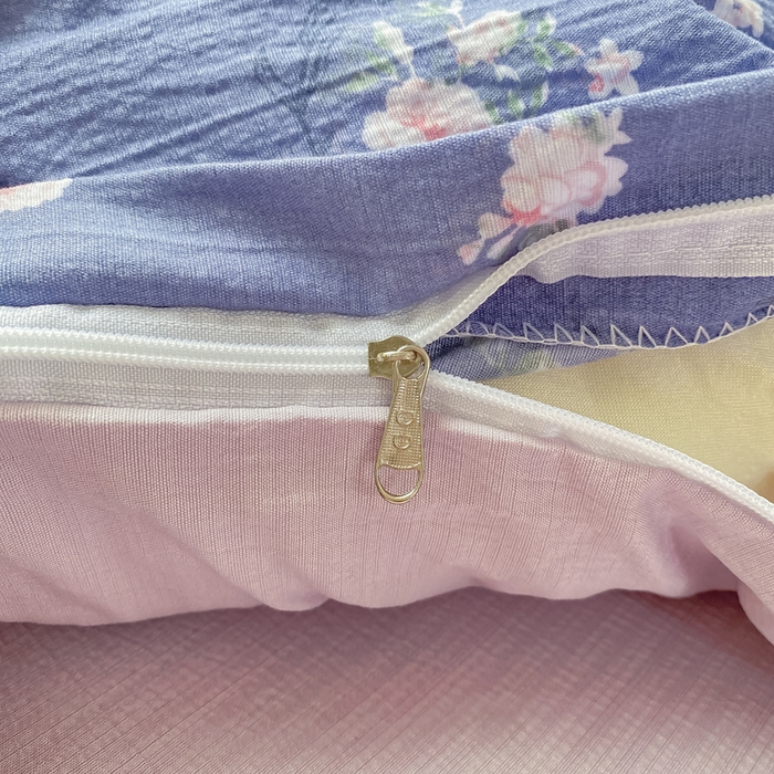 91家纺网 家纺一手货源 找家纺 朵朵家纺 2025新款云感提花双层纱印花四件套 国色天香