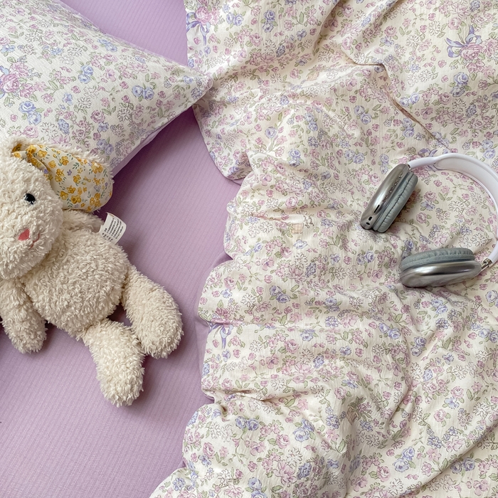 91家纺网 家纺一手货源 找家纺 朵朵家纺 2025新款云感提花双层纱印花四件套 锦上添花