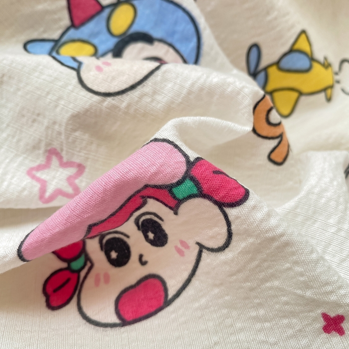 91家纺网 家纺一手货源 找家纺 朵朵家纺 2025新款云感提花双层纱印花四件套 快乐重年