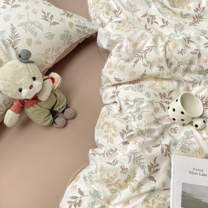 91家纺网 家纺一手货源 找家纺 朵朵家纺 2025新款云感提花双层纱印花四件套 罗曼蒂克