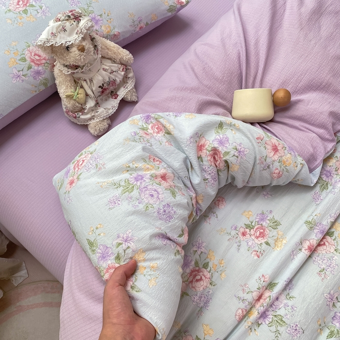 91家纺网 家纺一手货源 找家纺 朵朵家纺 2025新款云感提花双层纱印花四件套 沁园春