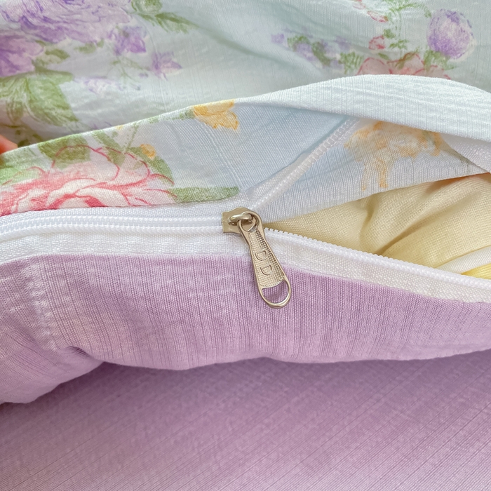 91家纺网 家纺一手货源 找家纺 朵朵家纺 2025新款云感提花双层纱印花四件套 沁园春