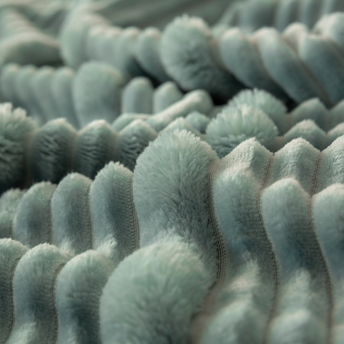 91家纺网 家纺一手货源 找家纺 爱彼家纺 2025秋冬新款兔毛绒子母条毛毯毯子 子母条-墨韵碧华