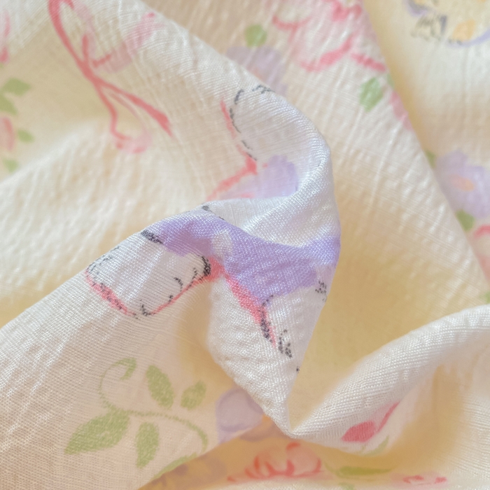 91家纺网 家纺一手货源 找家纺 朵朵家纺 2025新款云感提花双层纱印花单品被套 花眠咪咪