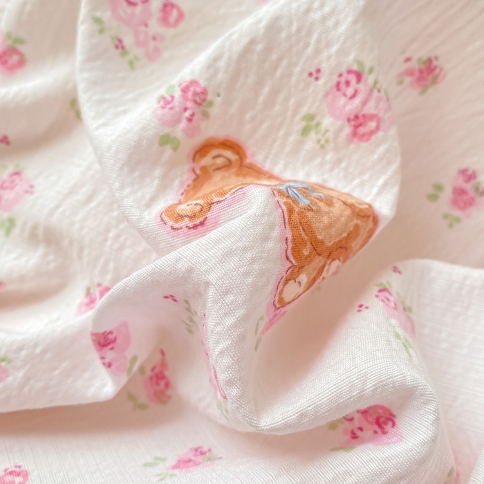 91家纺网 家纺一手货源 找家纺 朵朵家纺 2025新款云感提花双层纱印花单品被套 花町小能粉