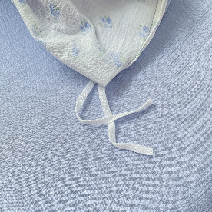 91家纺网 家纺一手货源 找家纺 朵朵家纺 2025新款云感提花双层纱印花单品被套 花町小能蓝