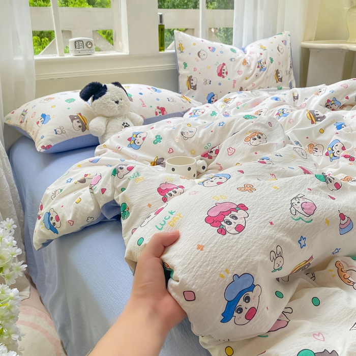 朵朵家纺 2025新款云感提花双层纱印花单品被套 快乐重年