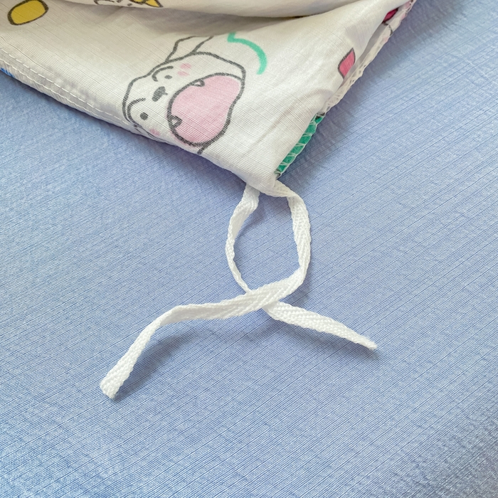 91家纺网 家纺一手货源 找家纺 朵朵家纺 2025新款云感提花双层纱印花单品被套 快乐重年