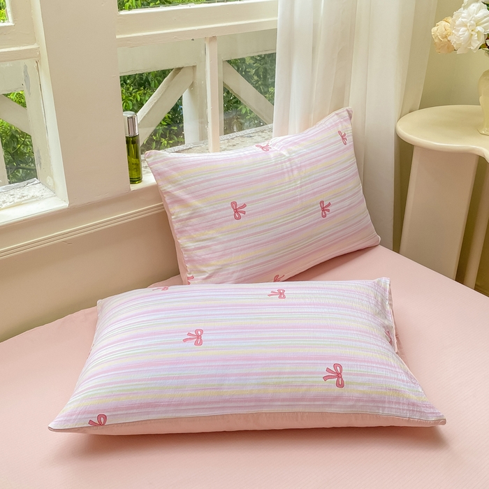 91家纺网 家纺一手货源 找家纺 朵朵家纺 2025新款云感提花双层纱印花单品枕套 情人节