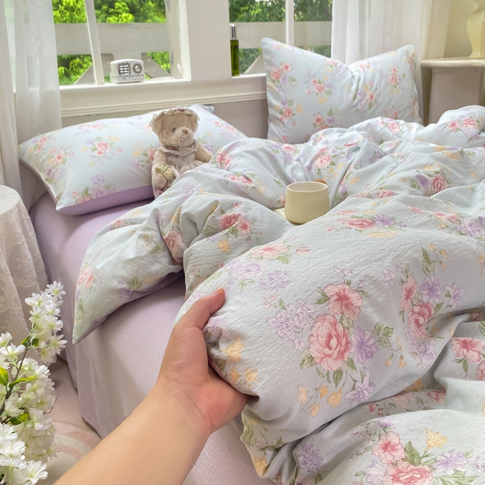 朵朵家纺 2025新款云感提花双层纱印花单品被套 沁园春