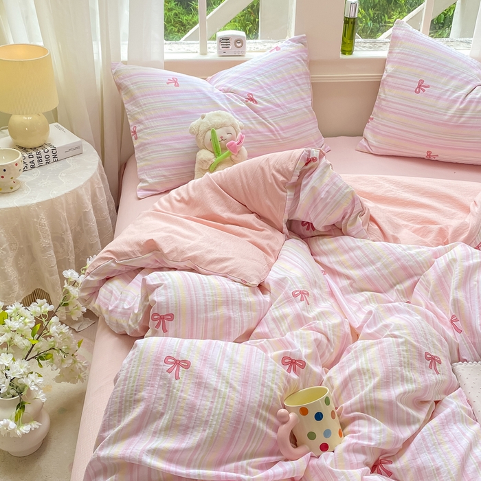 91家纺网 家纺一手货源 找家纺 朵朵家纺 2025新款云感提花双层纱印花单品被套 情人节