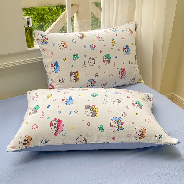 朵朵家纺 2025新款云感提花双层纱印花单品枕套 快乐重年