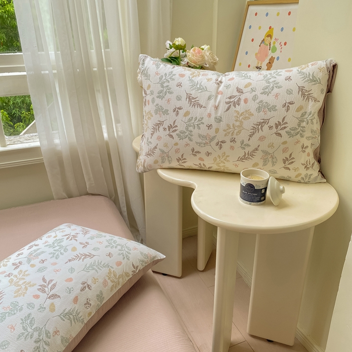 91家纺网 家纺一手货源 找家纺 朵朵家纺 2025新款云感提花双层纱印花单品枕套 罗曼蒂克