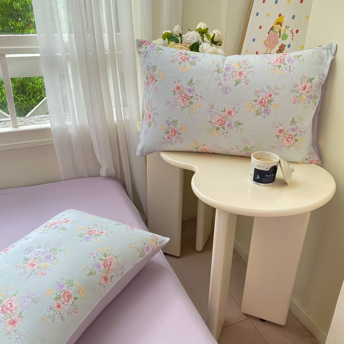 91家纺网 家纺一手货源 找家纺 朵朵家纺 2025新款云感提花双层纱印花单品枕套 沁园春