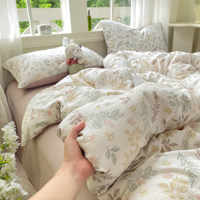 91家纺网 家纺一手货源 找家纺 （总）朵朵家纺 2025新款云感提花双层纱印花单品被套