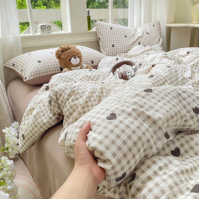 91家纺网 家纺一手货源 找家纺 （总）朵朵家纺 2025新款云感提花双层纱印花单品被套