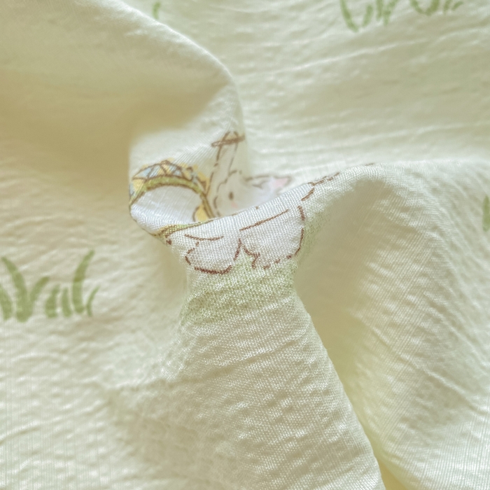 91家纺网 家纺一手货源 找家纺 朵朵家纺 2025新款云感提花双层纱印花单品被套 音乐派