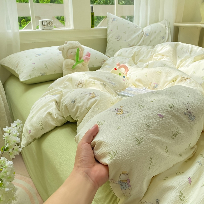 （总）朵朵家纺 2025新款云感提花双层纱印花单品被套