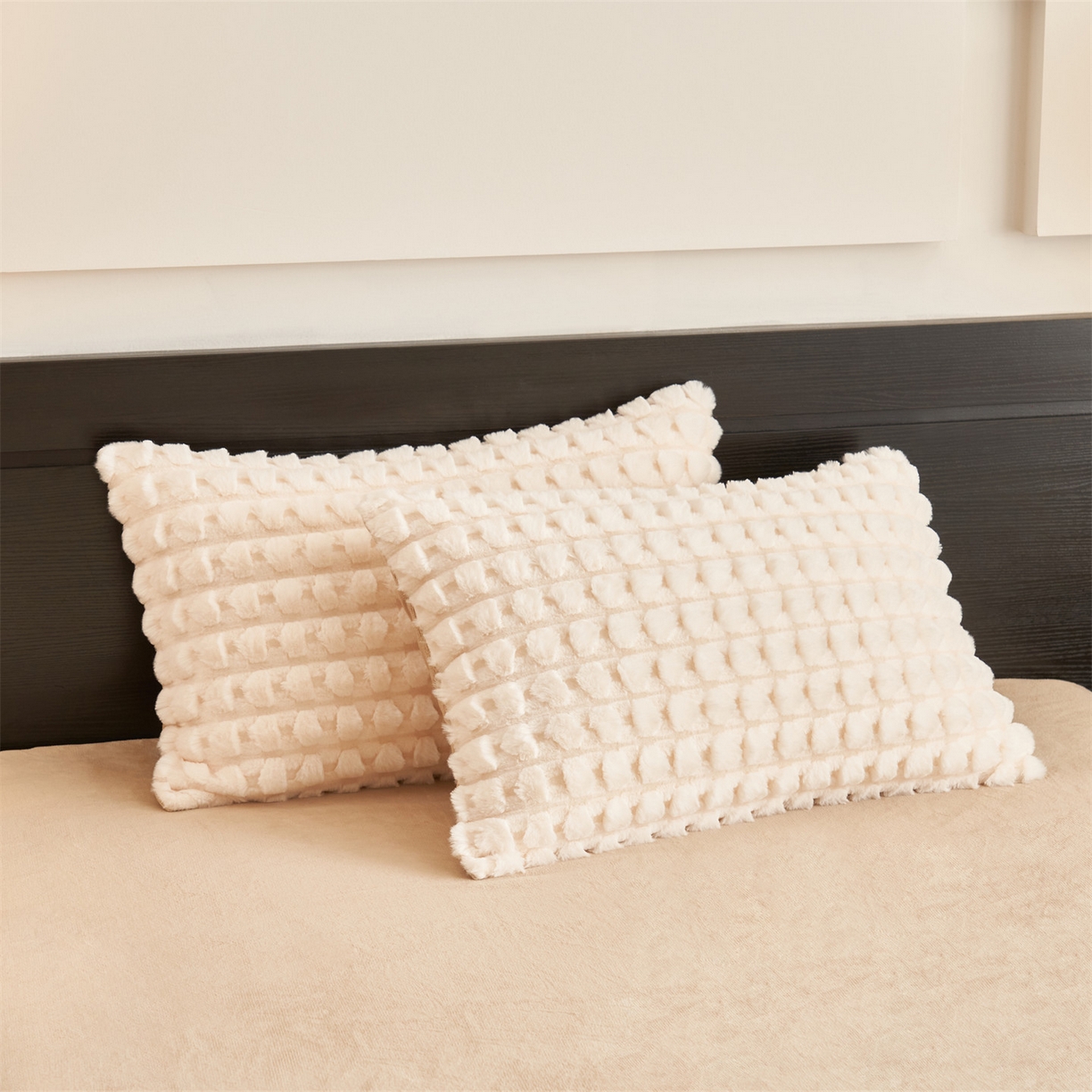 91家纺网 家纺一手货源 找家纺 恒爱家纺 2025新款雪貂绒提花简约四件套 象牙白