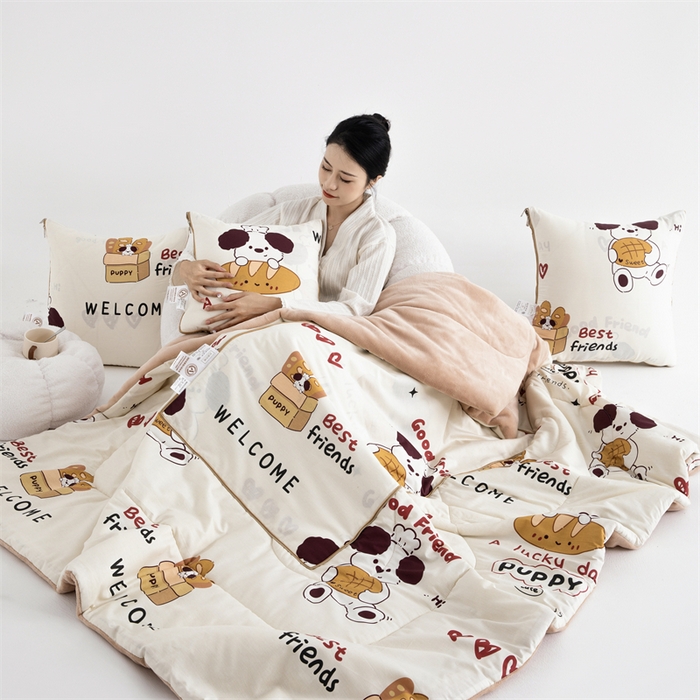 91家纺网 家纺一手货源 找家纺 照世家纺 2025新款A类棉加绒抗菌抱枕被系列 （控价：不能低于以下：小79，中号99，大120，加大140，超大160；低于零售价的链接，一经发现直接投诉下架，感谢大家的支持） 方糖起司