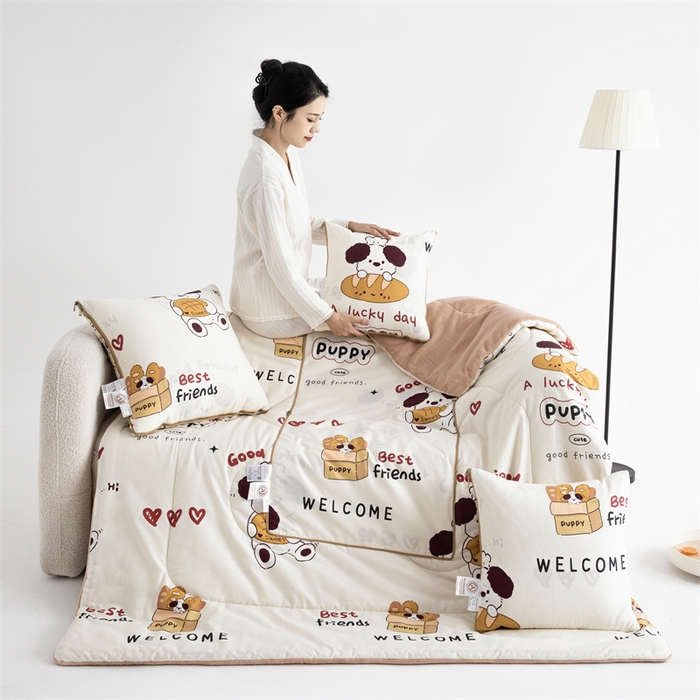 91家纺网 家纺一手货源 找家纺 照世家纺 2025新款A类棉加绒抗菌抱枕被系列 （控价：不能低于以下：小79，中号99，大120，加大140，超大160；低于零售价的链接，一经发现直接投诉下架，感谢大家的支持） 方糖起司