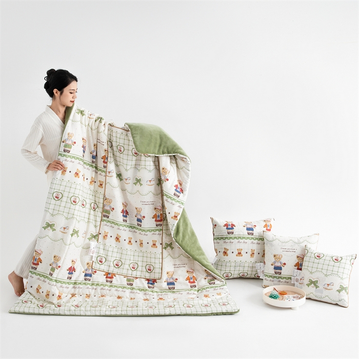 91家纺网 家纺一手货源 找家纺 照世家纺 2025新款A类棉加绒抗菌抱枕被系列 （控价：不能低于以下：小79，中号99，大120，加大140，超大160；低于零售价的链接，一经发现直接投诉下架，感谢大家的支持） 拾光小熊