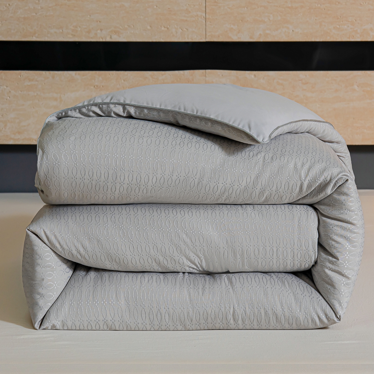 蓝冰家纺 2025新款发财树提花大豆被被子被芯 提花-古典灰