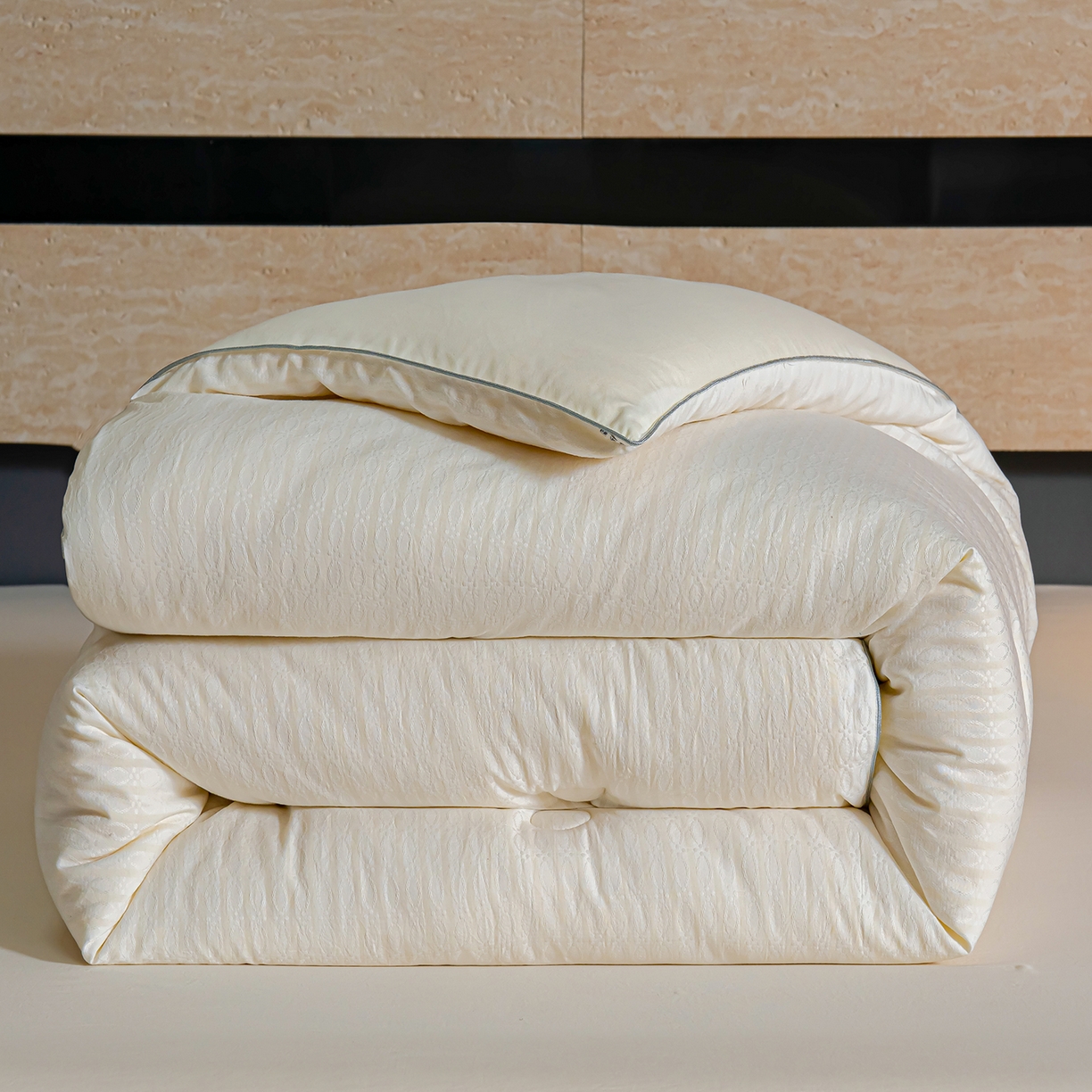 蓝冰家纺 2025新款发财树提花大豆被被子被芯 提花-浅灰色