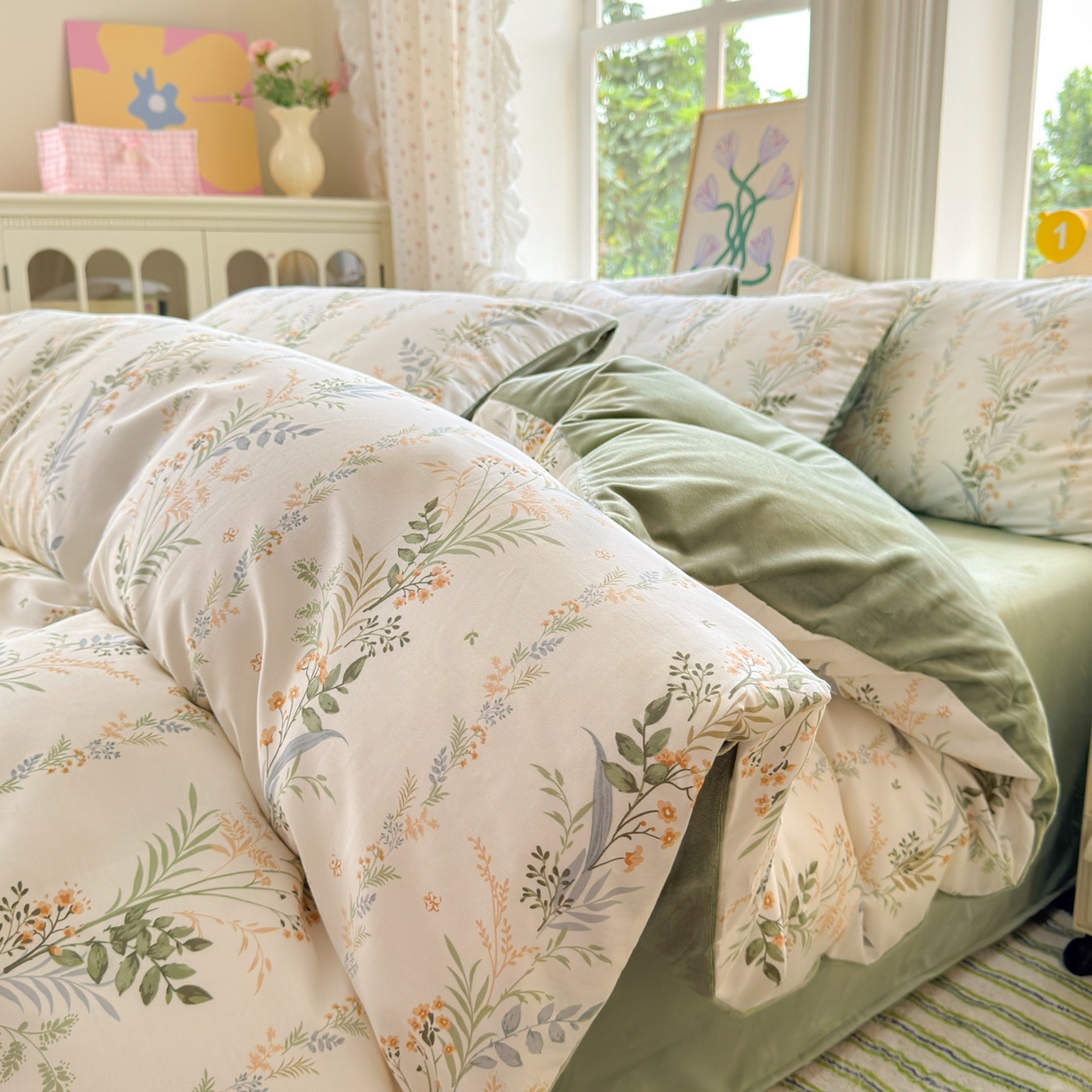 91家纺网 家纺一手货源 找家纺 （总）清雅福 2025秋冬新品全棉印花棉加绒四件套系列