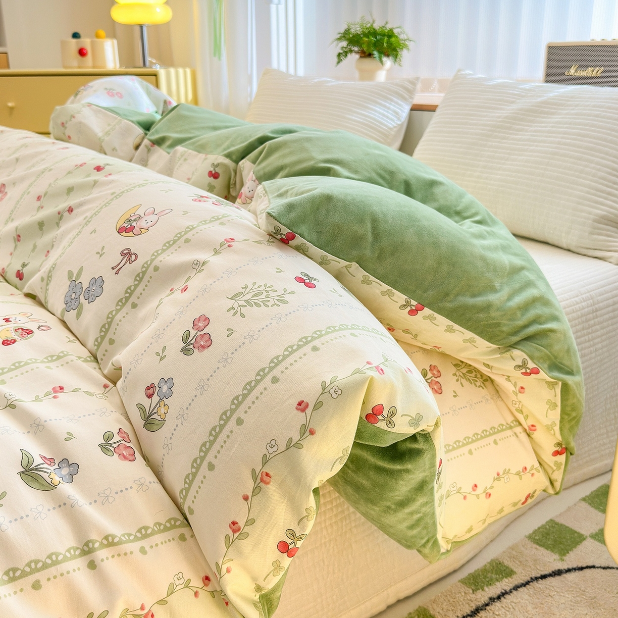 91家纺网 家纺一手货源 找家纺 （总）清雅福 2025秋冬新品全棉印花棉加绒四件套系列