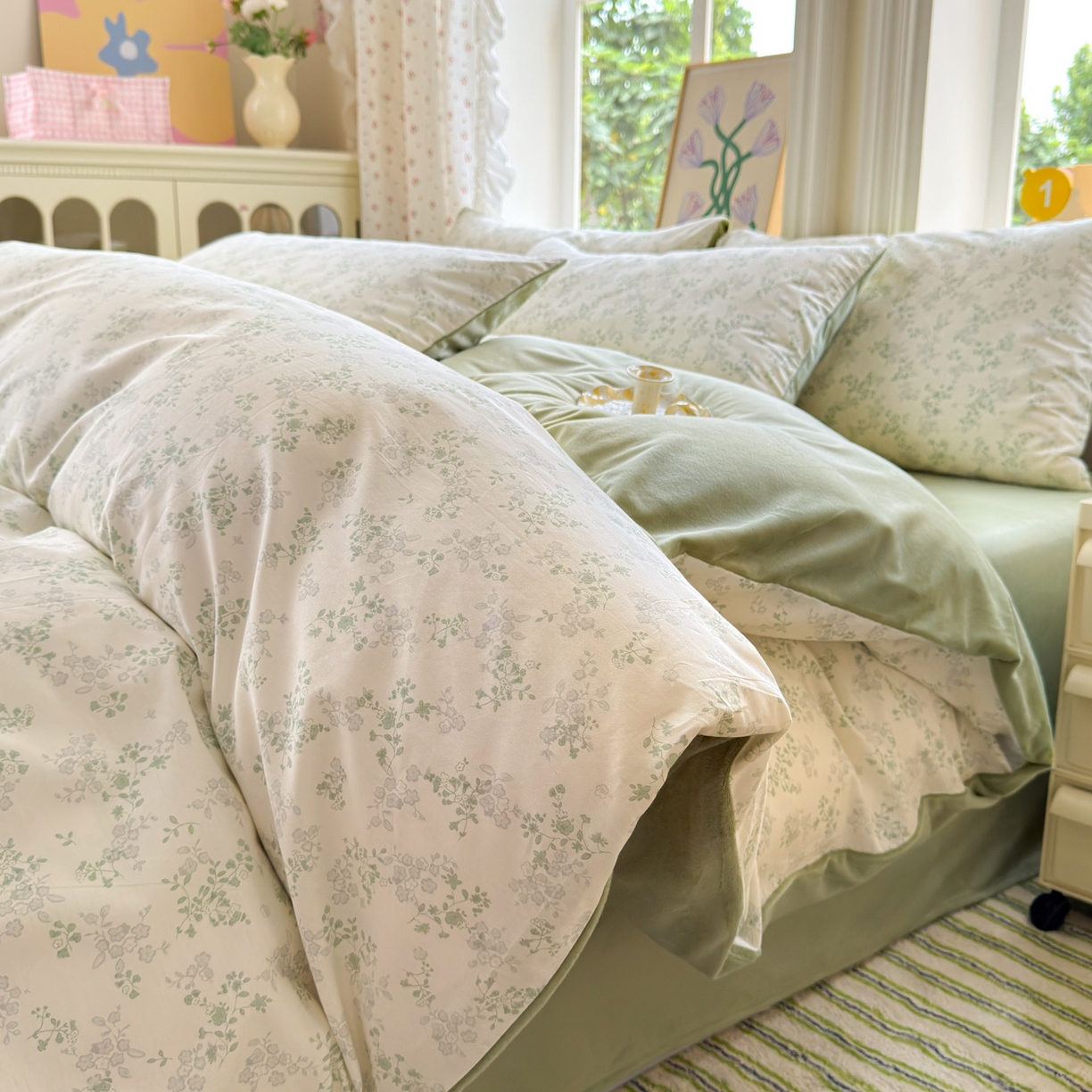 91家纺网 家纺一手货源 找家纺 （总）清雅福 2025秋冬新品全棉印花棉加绒四件套系列