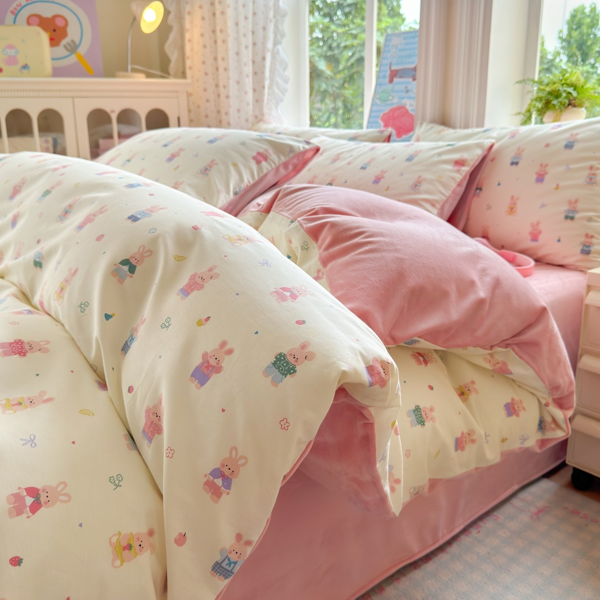 91家纺网 家纺一手货源 找家纺 （总）清雅福 2025秋冬新品全棉印花棉加绒四件套系列