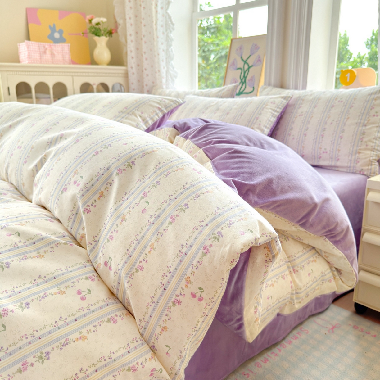 91家纺网 家纺一手货源 找家纺 （总）清雅福 2025秋冬新品全棉印花棉加绒四件套系列