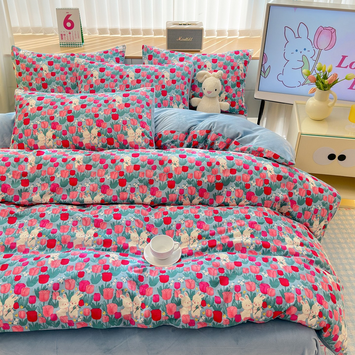 91家纺网 家纺一手货源 找家纺 （总）清雅福 2025秋冬新品全棉印花棉加绒四件套系列