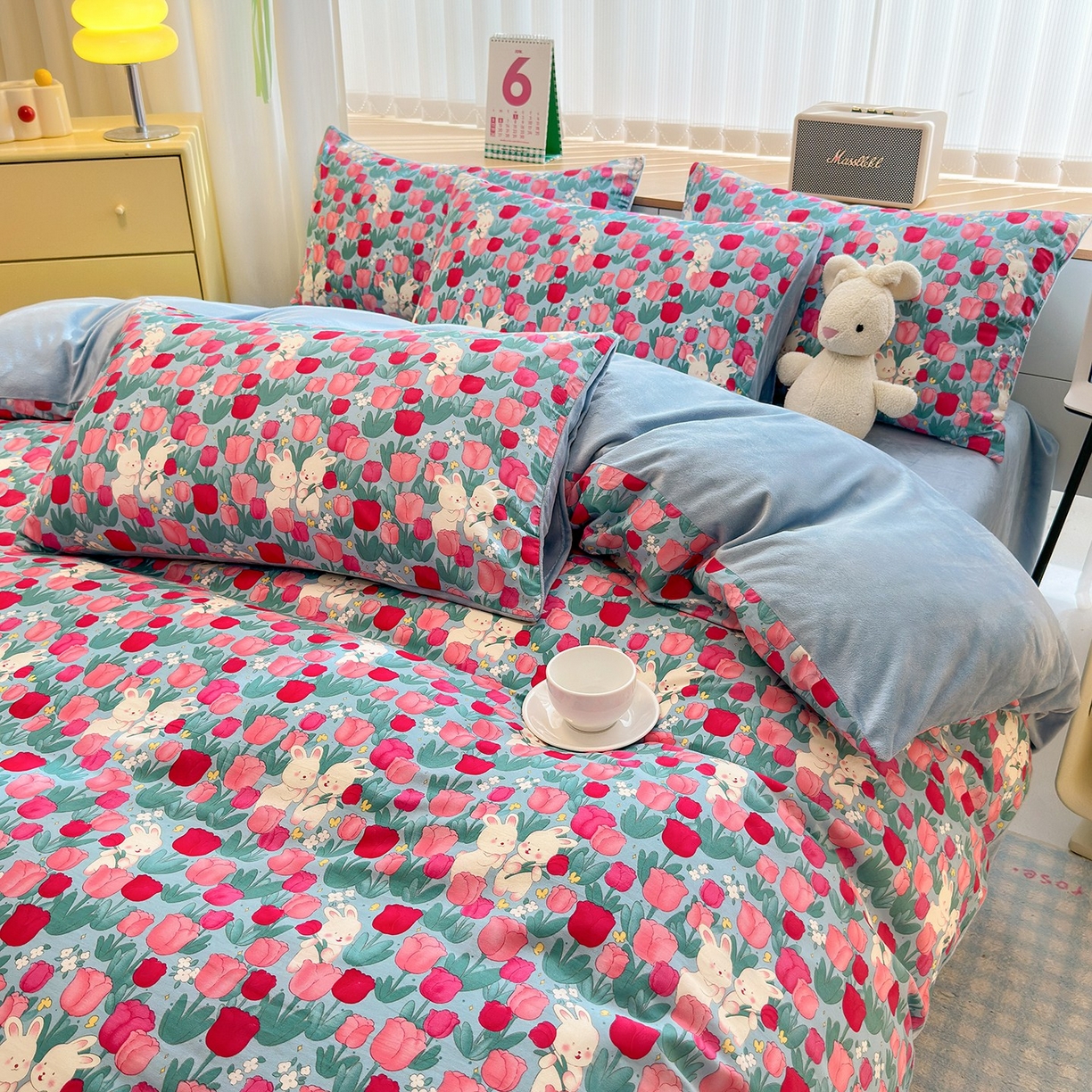 91家纺网 家纺一手货源 找家纺 （总）清雅福 2025秋冬新品全棉印花棉加绒四件套系列