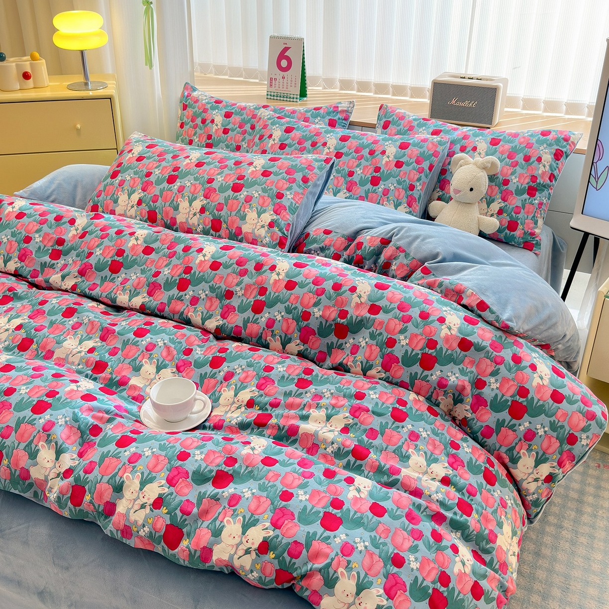 91家纺网 家纺一手货源 找家纺 （总）清雅福 2025秋冬新品全棉印花棉加绒四件套系列