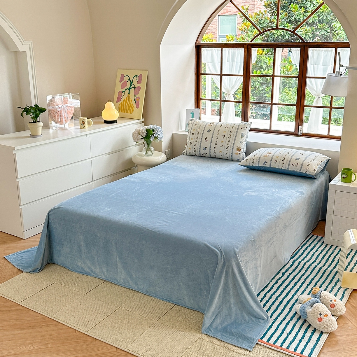 91家纺网 家纺一手货源 找家纺 清雅福 2025秋冬新品全棉印花棉加绒四件套系列 棉绒-草莓园