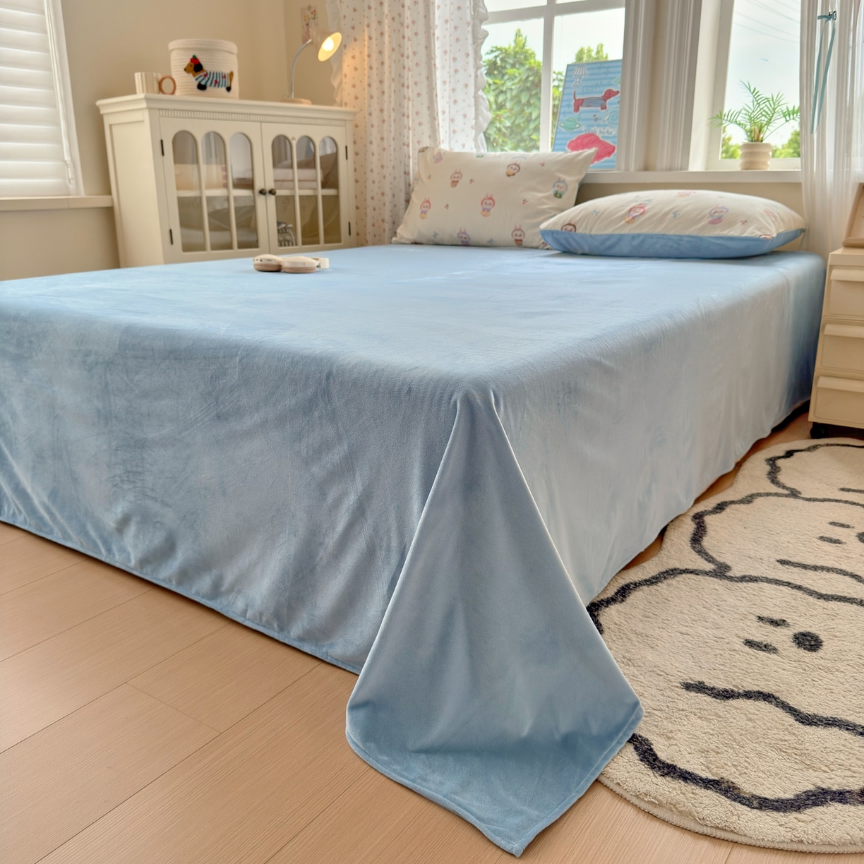 91家纺网 家纺一手货源 找家纺 清雅福 2025秋冬新品全棉印花棉加绒四件套系列 棉绒-大眼公仔