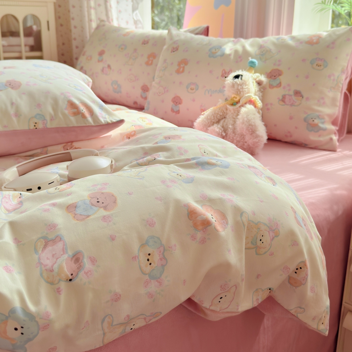 91家纺网 家纺一手货源 找家纺 清雅福 2025秋冬新品全棉印花棉加绒四件套系列 棉绒-狗狗家族