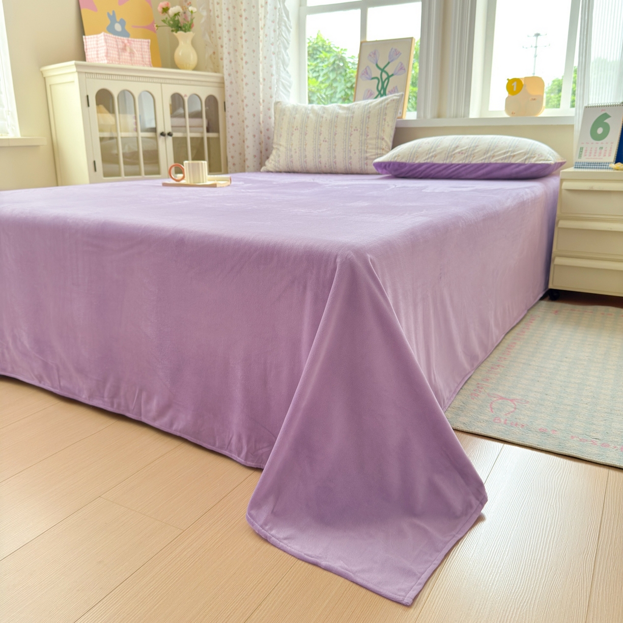 91家纺网 家纺一手货源 找家纺 清雅福 2025秋冬新品全棉印花棉加绒四件套系列 棉绒-花季时光