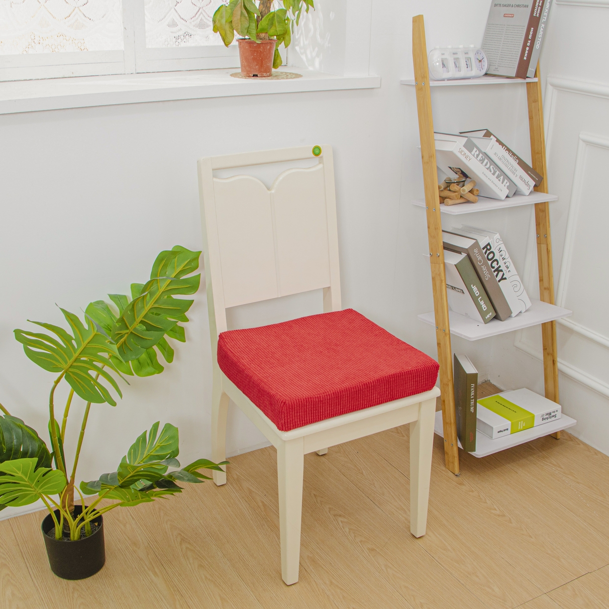 91家纺网 家纺一手货源 找家纺 沐沐家纺 2026新款玉米绒立体坐垫 红色