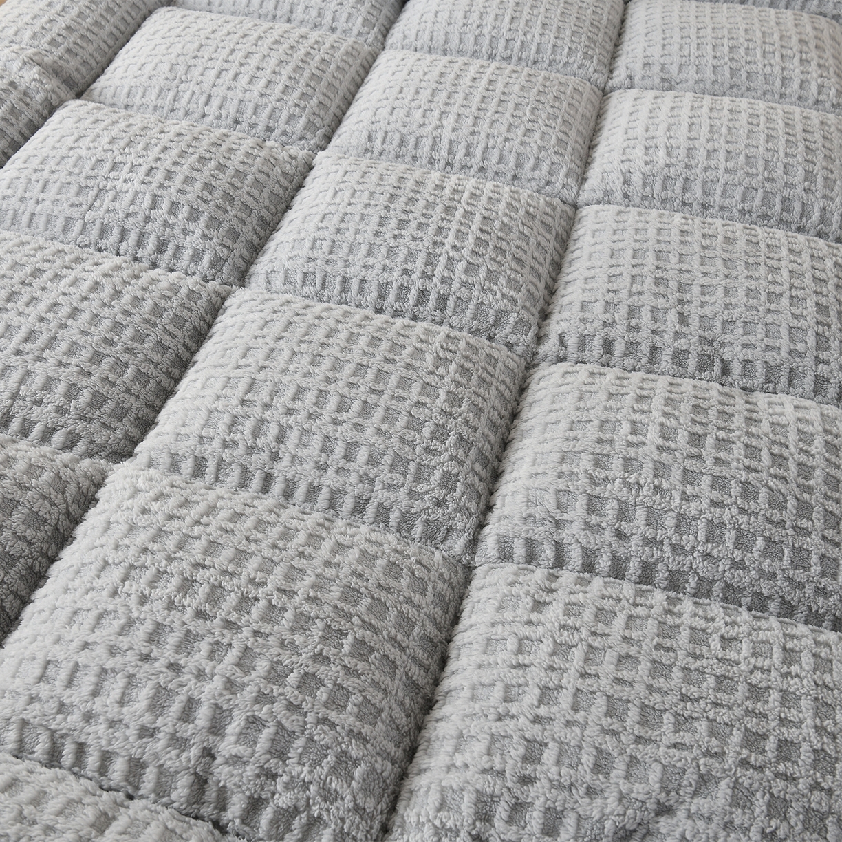 91家纺网 家纺一手货源 找家纺 预言家纺 2024新款A类舒棉绒牛奶绒羽丝绒床垫褥子多功能软垫 椰子灰